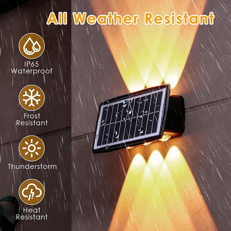 Lampes Solaire Applique Murale Extérieur 6 LED